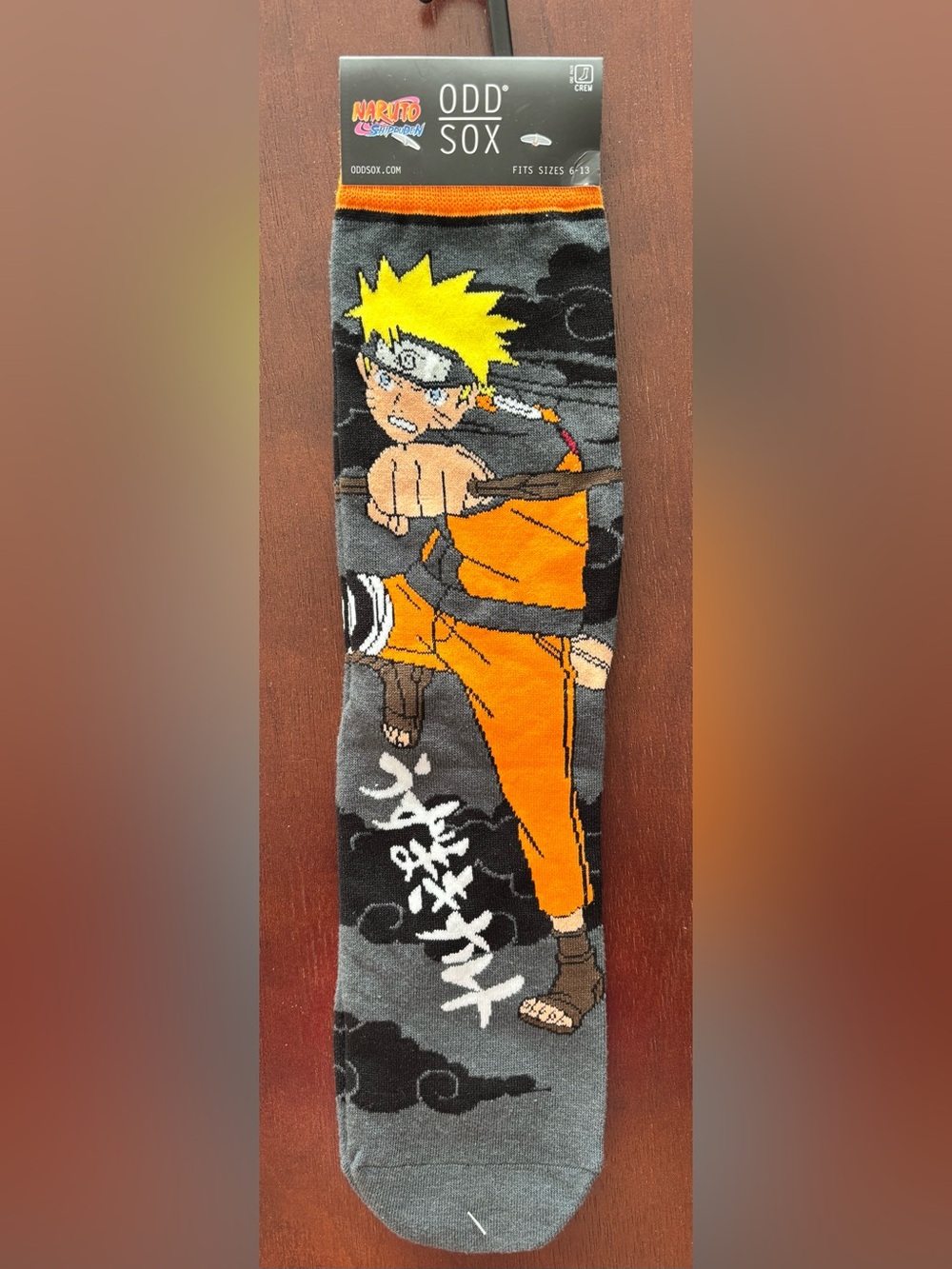 NARUTO SHIPPUDEN ODD SOX NOVELTY CREW SOCKS NWT MEN’S SHOE SIZE 6-13